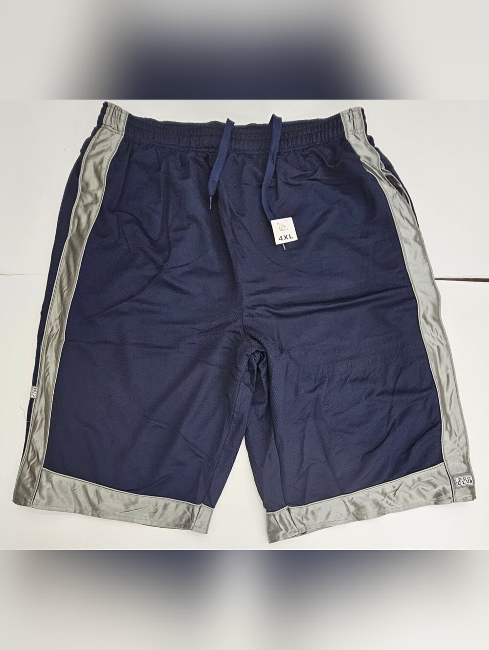 Pro Club Men's Heavyweight Mesh Basketball Shorts 4XL - Navy Blue/Silver NWT
